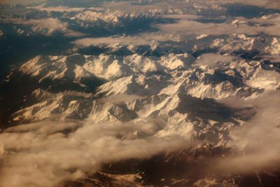 Flying over Italian Alps