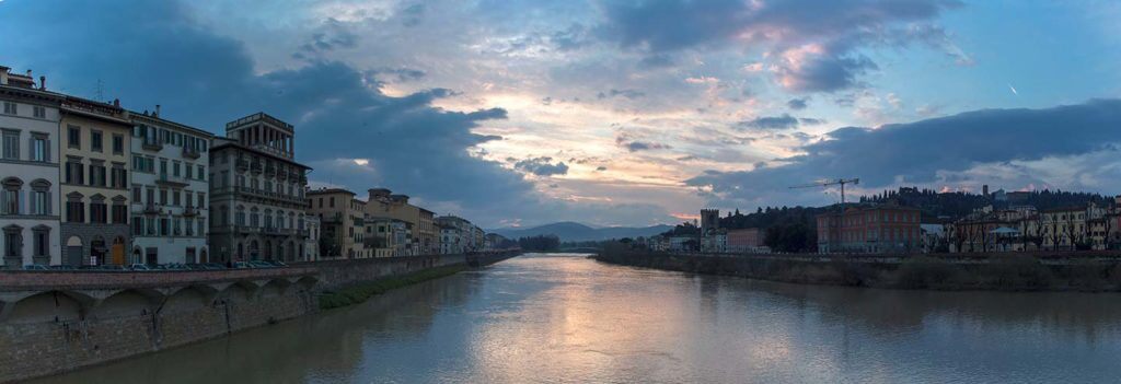 early morning view of the arno river