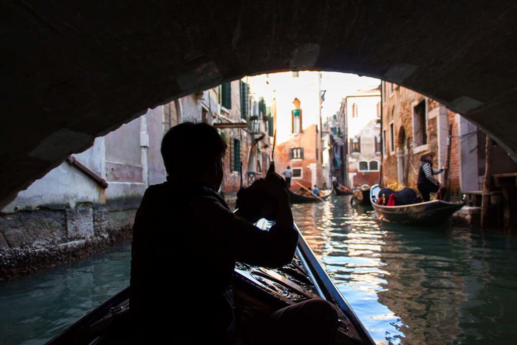 gondola ride under bridge