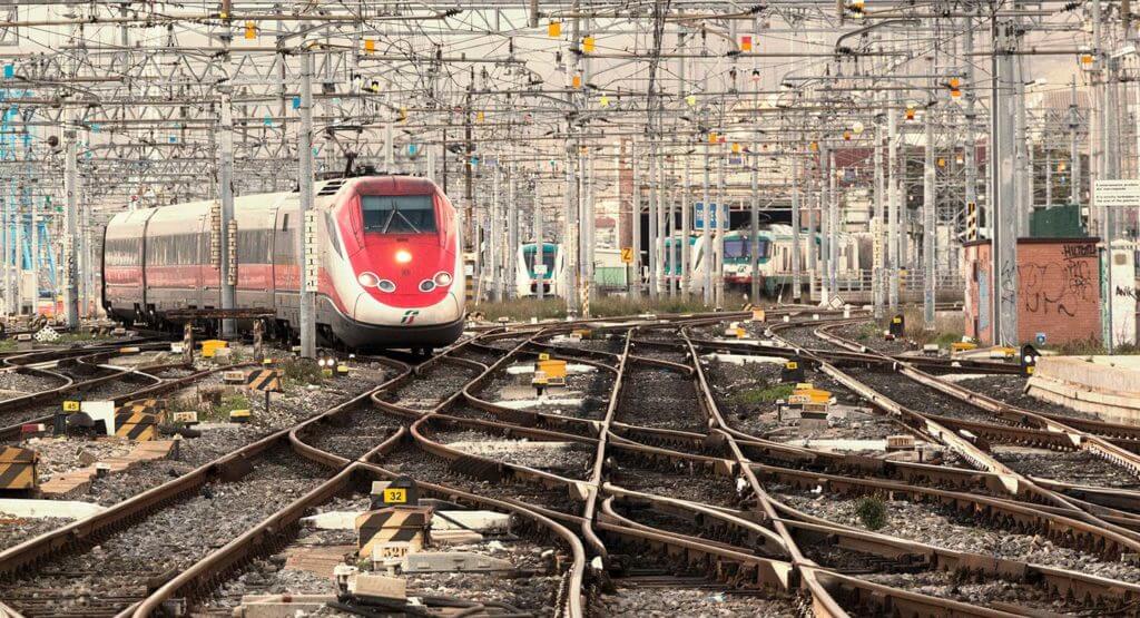 Frecciarossa train arriving at Firenze Station