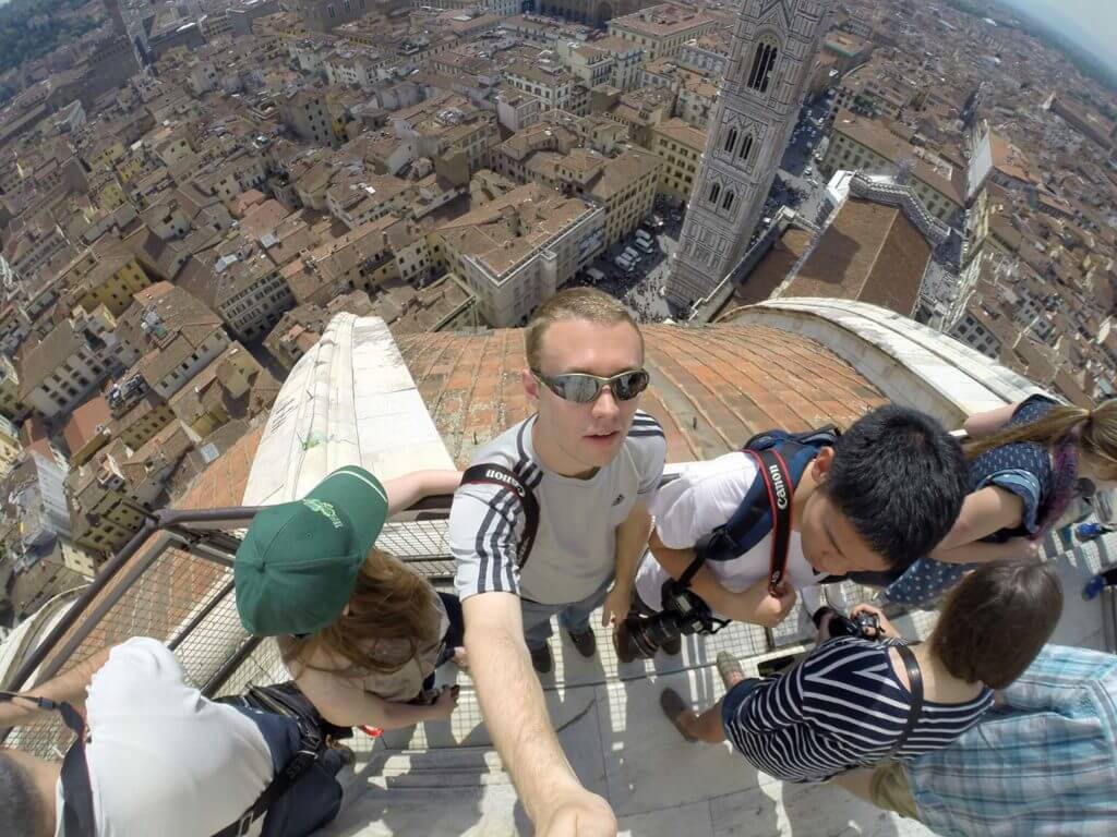 selfie at the top of the duomo