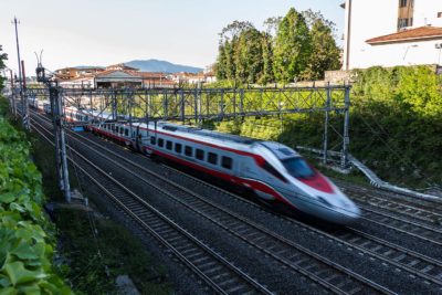 high speed train leaving florence